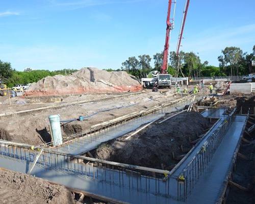 Ground level photo of Southwest Water Reclamation Facility while under construction